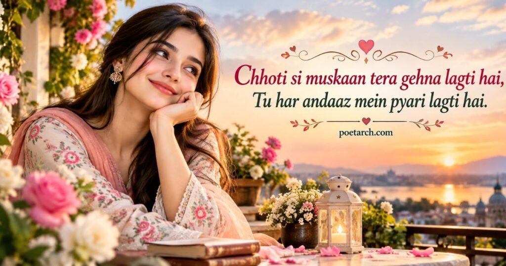 2 Line Tareef Shayari for Cute Girl
