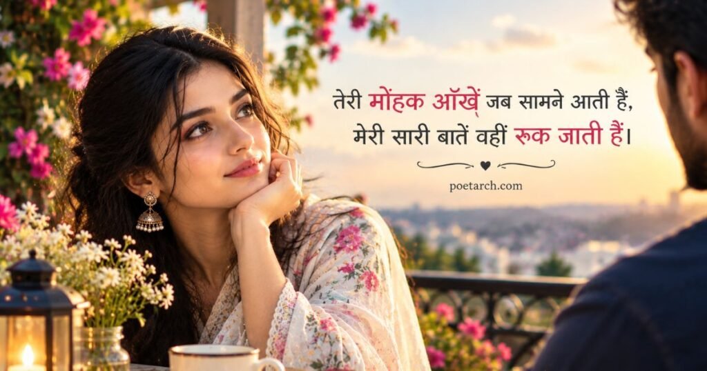 आँखों की तारीफ में 2 लाइन शायरी