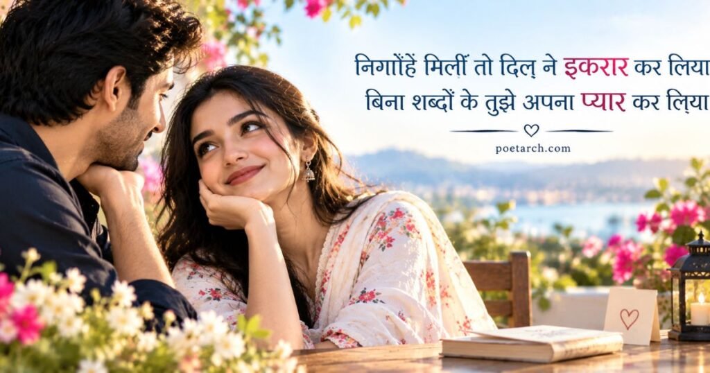 आँखों से दिल की बात कहने वाली शायरी