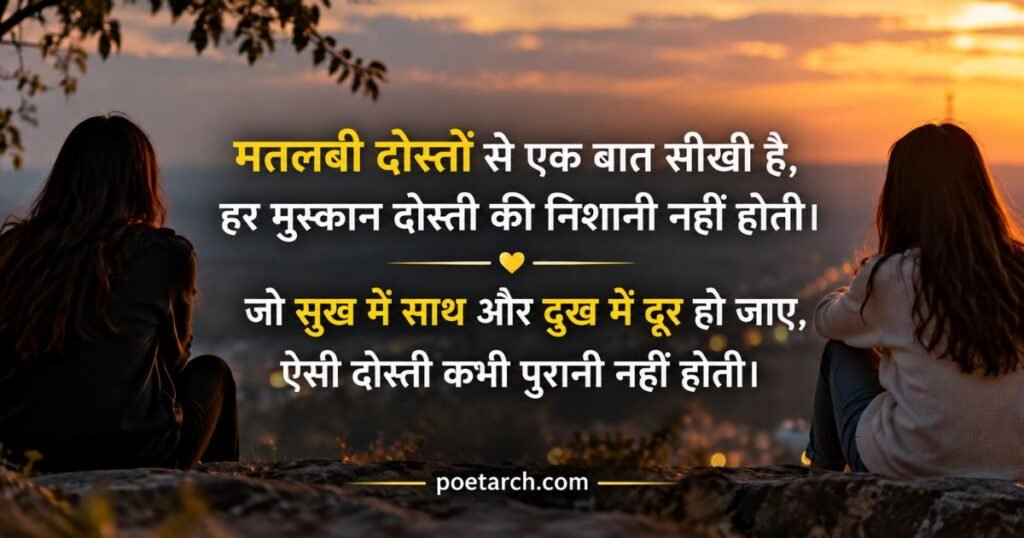 मतलबी दोस्तों पर शायरी